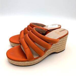 Sam Edelman Yuki Platform Wedge Sandals Women's Cali Orange Size US8.5M EU39